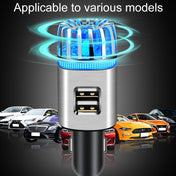 2 in 1 Car Negative-ion Aromatherapy Air Purifier Humidifier + Dual USB Port Car Charger (Silver) - Eurekaonline