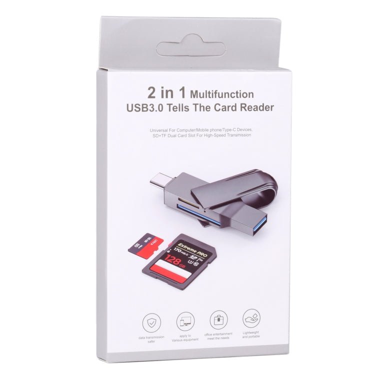 2 In 1 Multifunction USB-C / Type-C to USB 3.0 Card Reader - Eurekaonline