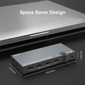 2 In 1 Out 4K 60Hz KVM HDMI Switch USB Swltch Splitter Box HUB(Silver Gray) - Eurekaonline