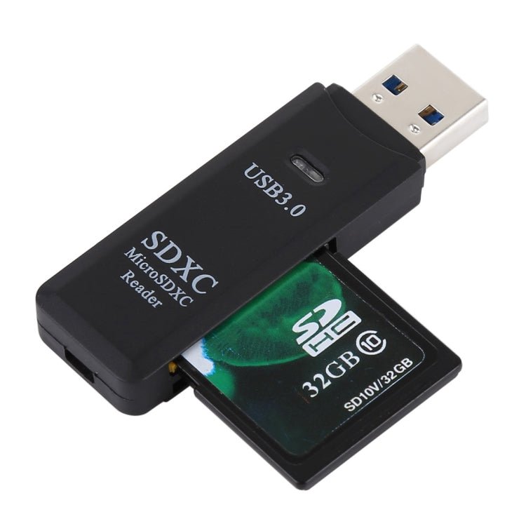 2 in 1 USB 3.0 Card Reader, Super Speed 5Gbps, Support SD Card / TF Card(Black) - Eurekaonline