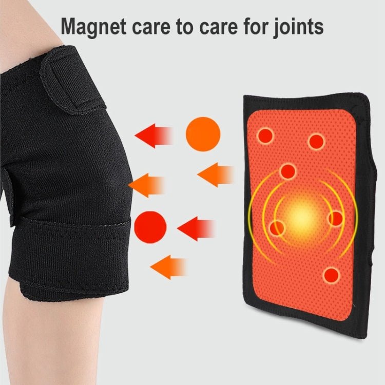 2 PCS 035 Self-heating Knee Pads Adjustable Magnetic Knee Pads (Black) - Eurekaonline