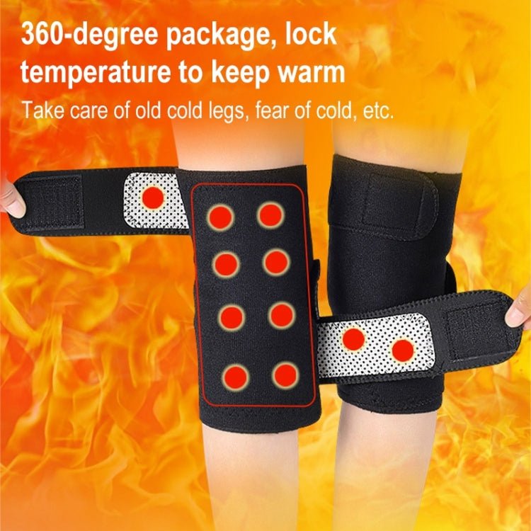 2 PCS 035 Self-heating Knee Pads Adjustable Magnetic Knee Pads (Black) - Eurekaonline