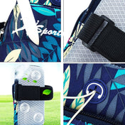 2 PCS B026 Running Mobile Phone Arm Bag Sports Yoga Mobile Phone Bag, Specification： Small (Leaves Blue) - Eurekaonline