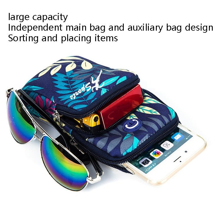 2 PCS B026 Running Mobile Phone Arm Bag Sports Yoga Mobile Phone Bag, Specification： Small (Leaves Orange) - Eurekaonline