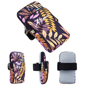 2 PCS B026 Running Mobile Phone Arm Bag Sports Yoga Mobile Phone Bag, Specification： Small (Leaves Orange) - Eurekaonline