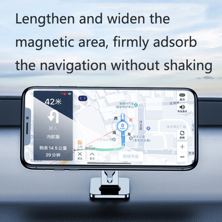 2 PCS Multifunctional Car Phone Holder Magnetic Suction Instrument Panel Navigation Suction Cup Holder, Colour: S17 Silver - Eurekaonline