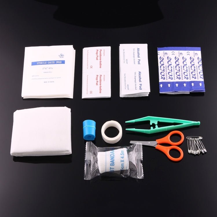 2 PCS Portable First Aid Kit with Bag, Includes Sanitizing Pads, Gauzes, Scissors,Band-aids and Tweezers, Random Color Delivery - Eurekaonline