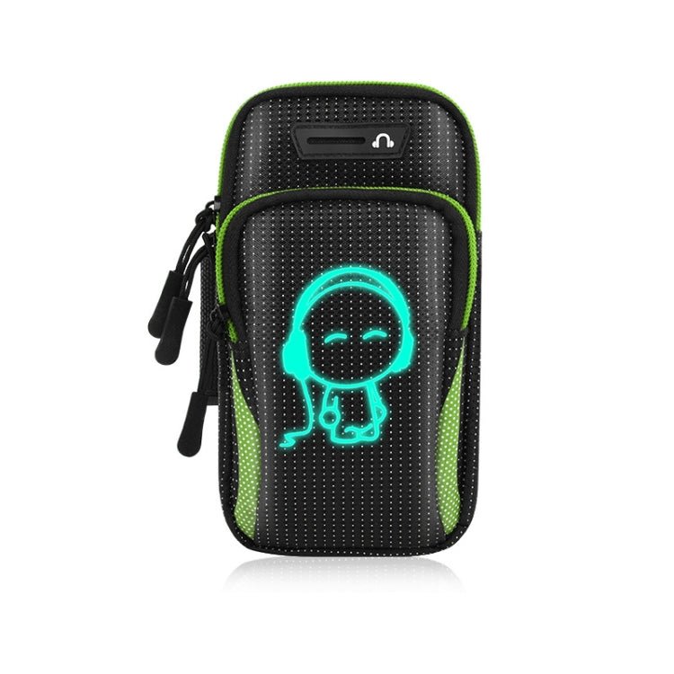 2 PCS Running Mobile Phone Arm Bag Sports Wrist Bag Universal For Mobile Phones Within 6 Inche, Colour: Green Doll - Eurekaonline