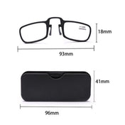 2 PCS TR90 Pince-nez Reading Glasses Presbyopic Glasses with Portable Box, Degree:+2.00D(Brown) - Eurekaonline