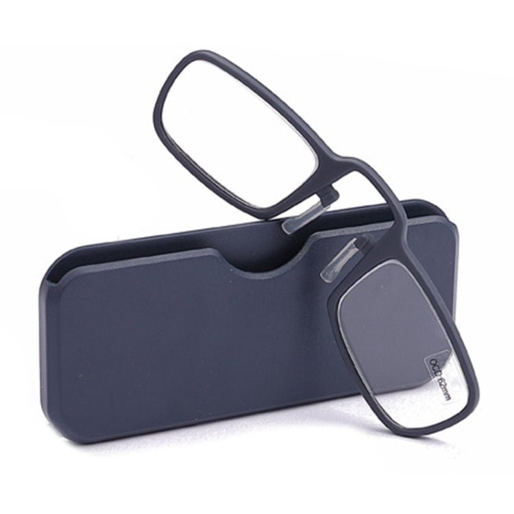 2 PCS TR90 Pince-nez Reading Glasses Presbyopic Glasses with Portable Box, Degree:+2.50D(Blue) - Eurekaonline