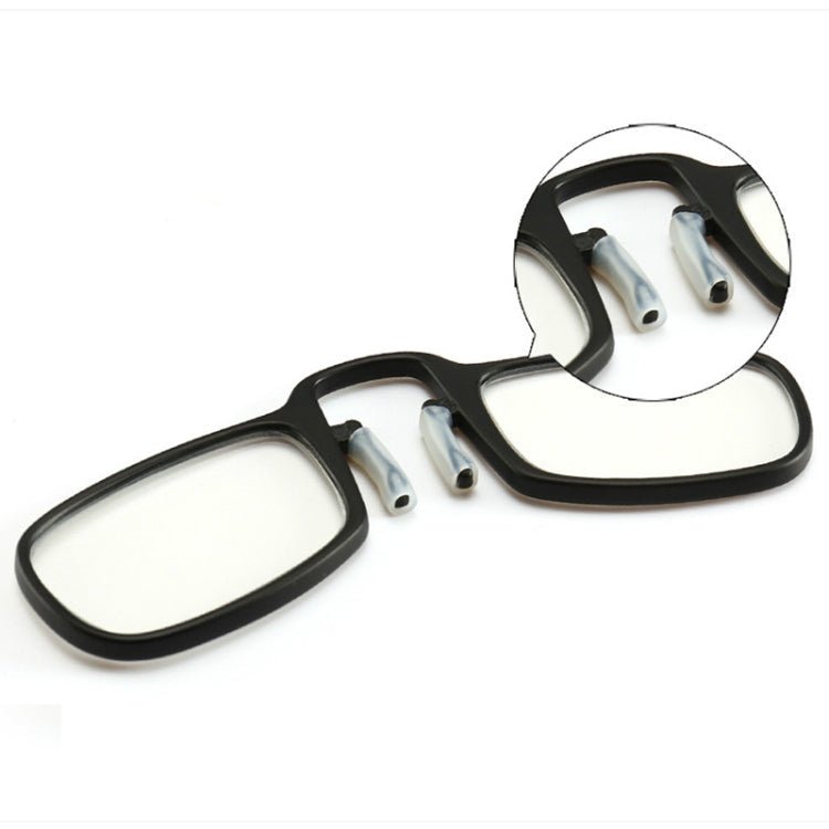 2 PCS TR90 Pince-nez Reading Glasses Presbyopic Glasses with Portable Box, Degree:+3.00D(Black) - Eurekaonline