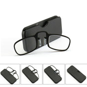 2 PCS TR90 Pince-nez Reading Glasses Presbyopic Glasses with Portable Box, Degree:+3.00D(Black) - Eurekaonline