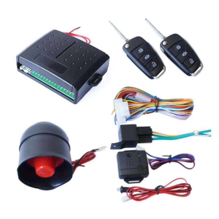 2 Set Universal Sound And Light Car Alarm 12V Vehicle Alarm System Bullet Key Remote Control - Eurekaonline