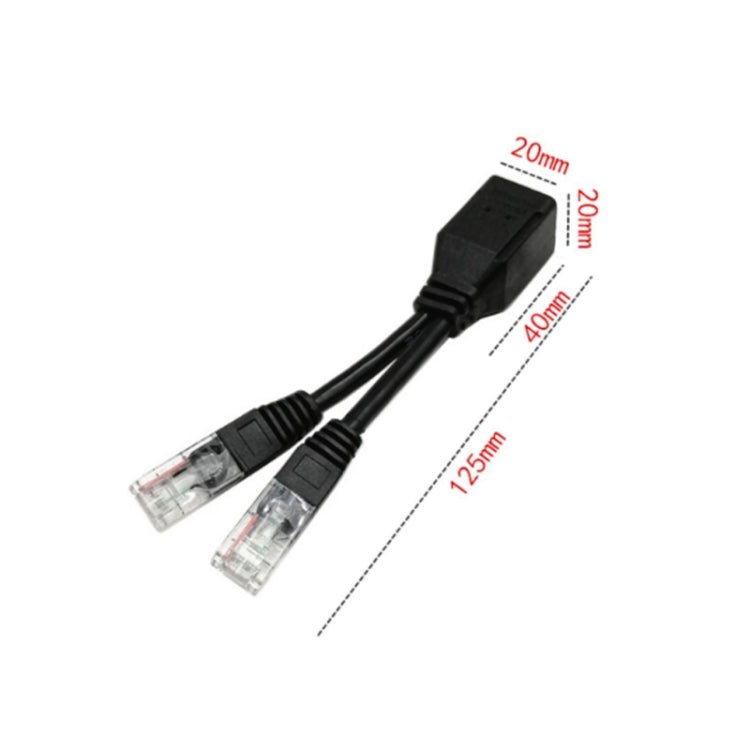 2 Sets RJ45 Network Signal Splitter Upoe Separation Cable, Style:U-02 3 Crystal Heads + 1 Female - Eurekaonline