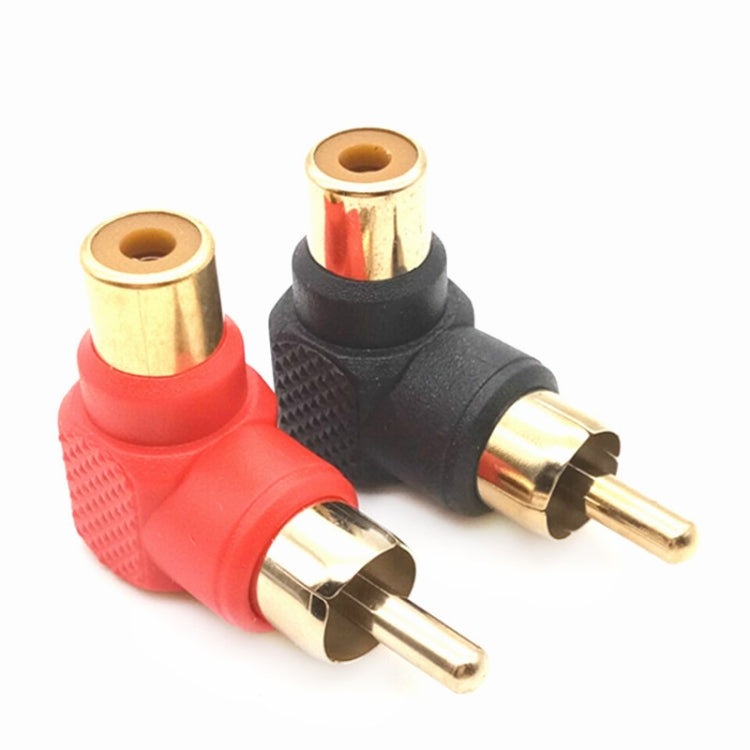  10 Pairs L-shaped Lotus RCA Right Angle Elbow RCA Male to Female Audio Adapter(Color Random Delivery) Eurekaonline