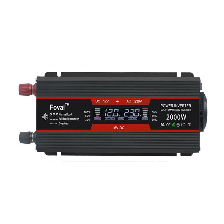 2000W LCD Smart Home Car Inverter 12V To 220V Power Converter Eurekaonline