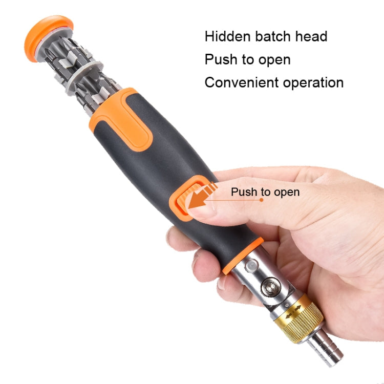 2050C Portable 10 In 1 Hidden Bits Multi-angle Ratchet Corner Screwdriver Set(Gray) Eurekaonline