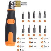 2050C Portable 10 In 1 Hidden Bits Multi-angle Ratchet Corner Screwdriver Set(Gray) Eurekaonline