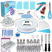 220 in 1 Cake Turntable Decorating Nozzle Set Baking Tool Fondant Mold Set Eurekaonline