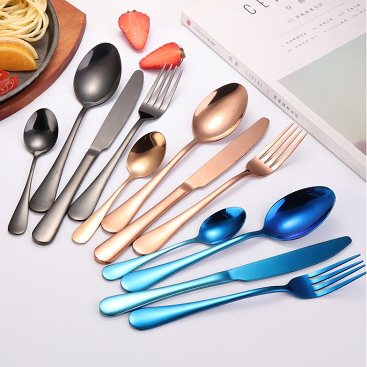 24 in 1 Stainless Steel Tableware Western Steak Cutlery Gift Set, Color: Rose Gold Eurekaonline