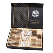 24 in 1 Stainless Steel Tableware Western Steak Cutlery Gift Set, Color: Silver Eurekaonline