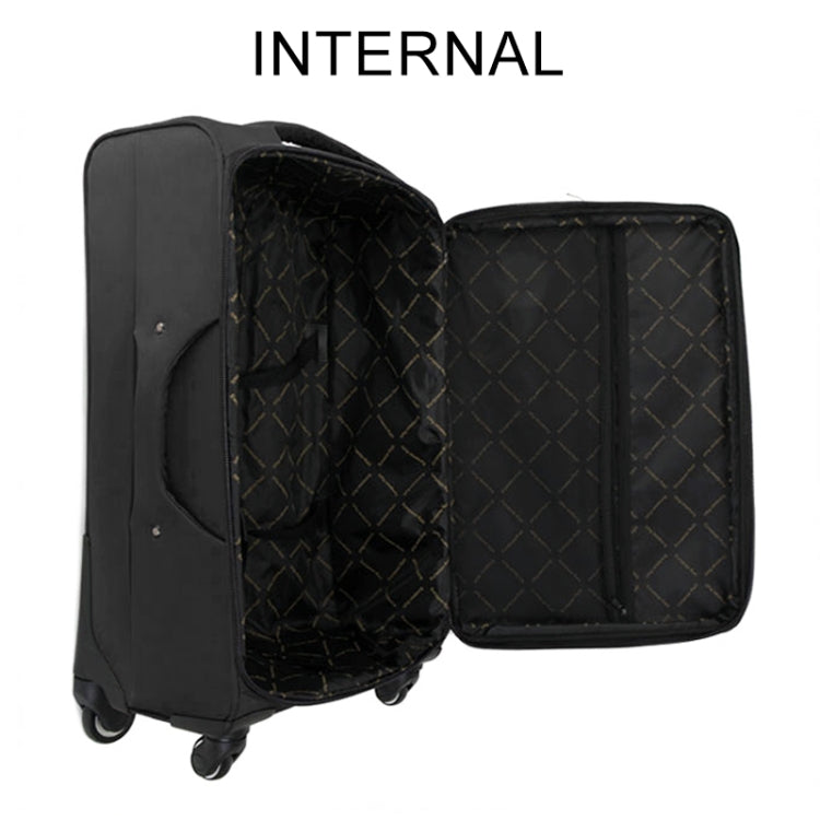 24 inch Oxford Cloth Universal Wheel Travel Password Draw-bar Box Luggage Carrier(Black) Eurekaonline