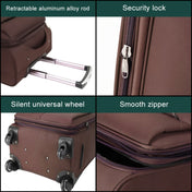 24 inch Oxford Cloth Universal Wheel Travel Password Draw-bar Box Luggage Carrier(Coffee) Eurekaonline