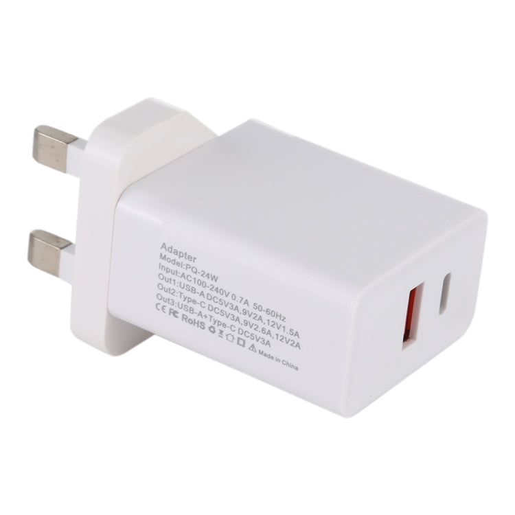 24W PD + QC3.0 Fast Charger Power Adapter Plug Adapter UK Plug Eurekaonline