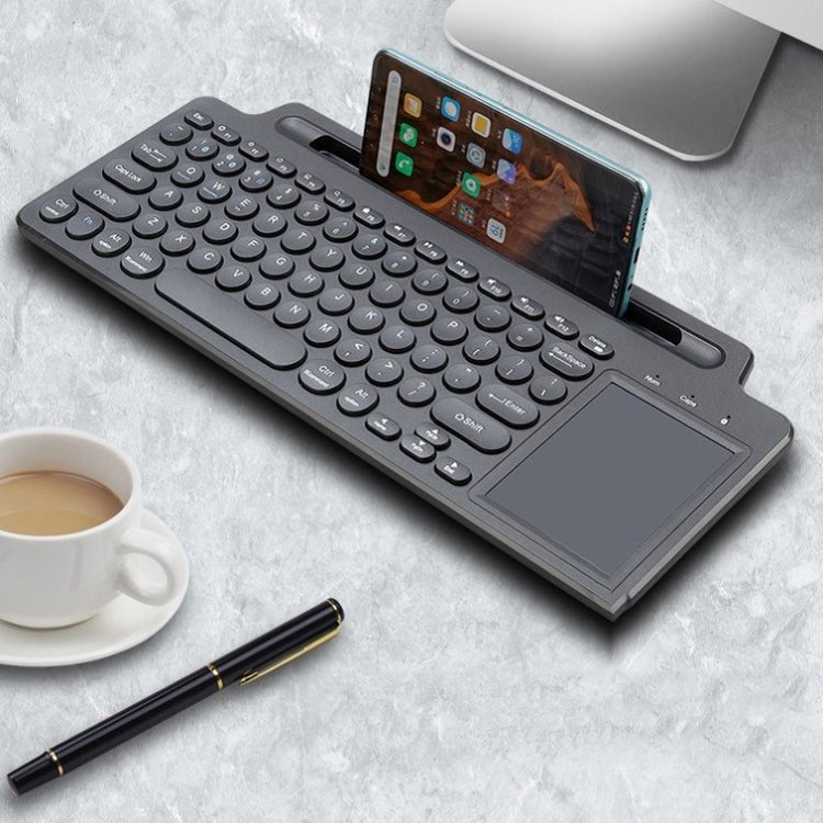 2.4G Bluetooth Wireless Keyboard With Card Slot Bracket With Touchpad - Eurekaonline