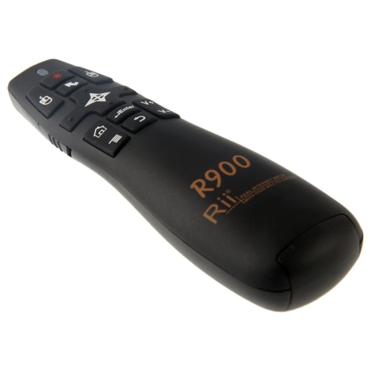 2.4G Wireless Presenter Laser Pointer Fly Mouse Rii Professional Air Mouse R900 for HTPC / Android TV BOX / PS3 / XBOX360 / Tablet PC (K14 R900)(Black) - Eurekaonline