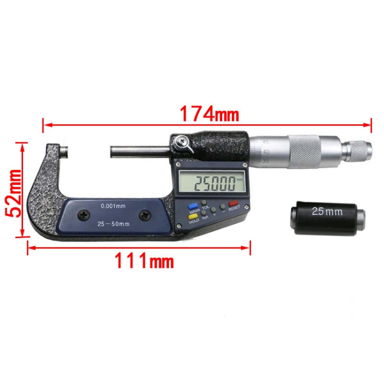 25-50mm Electronic Digital Micrometer (resolution 0.001mm) Eurekaonline