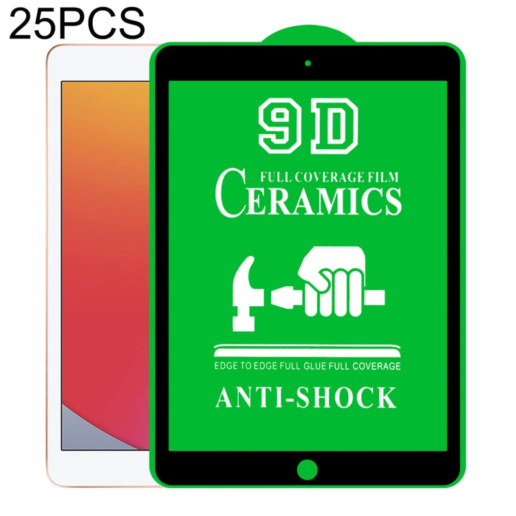 25 PCS 9D Full Screen Full Glue Ceramic Film For iPad 10.2 2021 / 2020 / 2019 Eurekaonline
