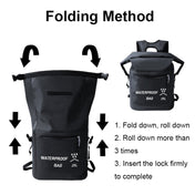 25L Outdoor Swimming Upstream Waterproof Bag Beach Bag(Black) Eurekaonline