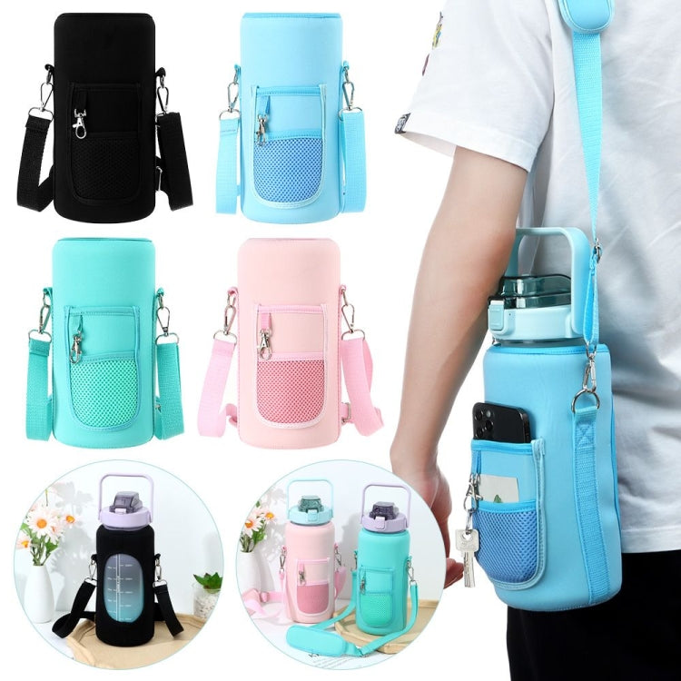 2L Diving Material Water Bottle Cover Case with Strap(Black Metal Buckle) Eurekaonline