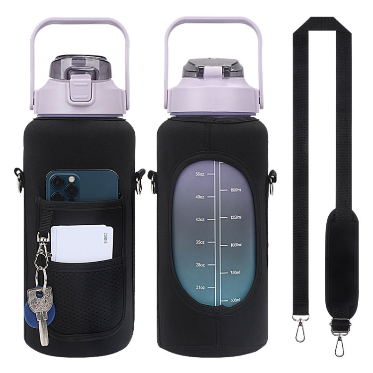 2L Diving Material Water Bottle Cover Case with Strap(Black Metal Buckle) Eurekaonline