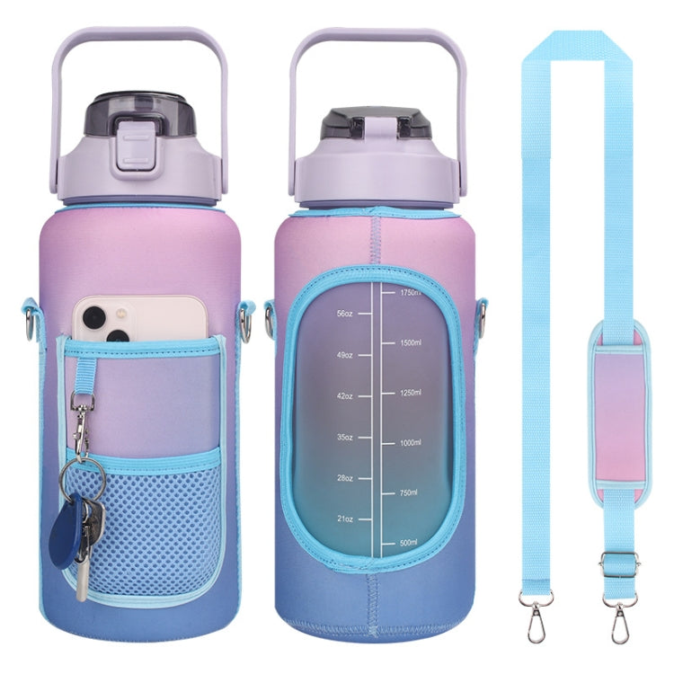 2L Gradient Color Water Bottle Cover Case Sleeve with Strap(Gradient Purple) Eurekaonline