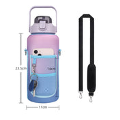 2L Gradient Color Water Bottle Cover Case Sleeve with Strap(Gradient Purple) Eurekaonline