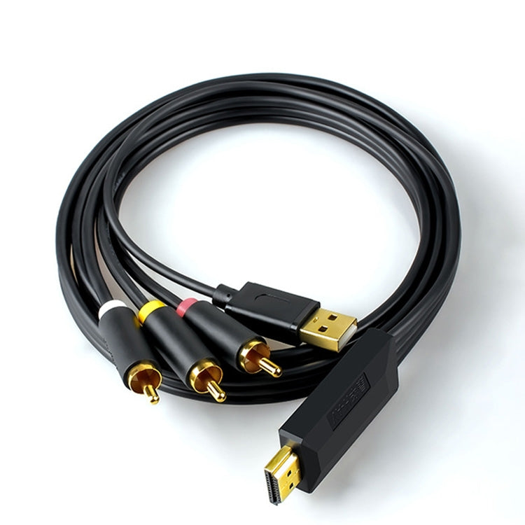 2m JingHua HDMI-3RCA HDMI To 3RCA Conversion Cable Set-Top TV Projector AV Lotus Converter Cable Eurekaonline