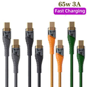 2pcs 65W USB-C / Type-C to Type-C Transparent Fast Charging Data Cable, Length: 1m(Orange) Eurekaonline