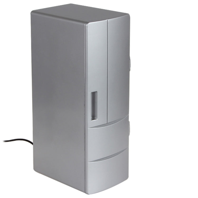 3.5W USB PC Mini Fridge Beverage Drink Cooler / Warmer, Size: 24.5 x 10.8 x 8.3cm(Silver) Eurekaonline