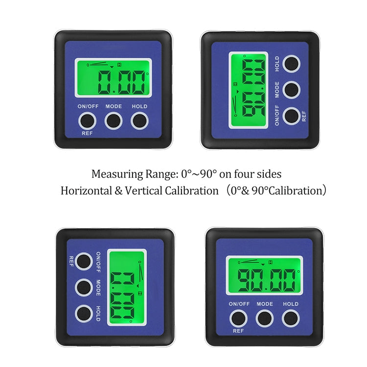 3 Button Mini Precision Magnetic Digital Tilt Box / Tilt Meter / Inclinometer(Blue) Eurekaonline