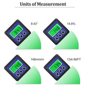 3 Button Mini Precision Magnetic Digital Tilt Box / Tilt Meter / Inclinometer(Blue) Eurekaonline