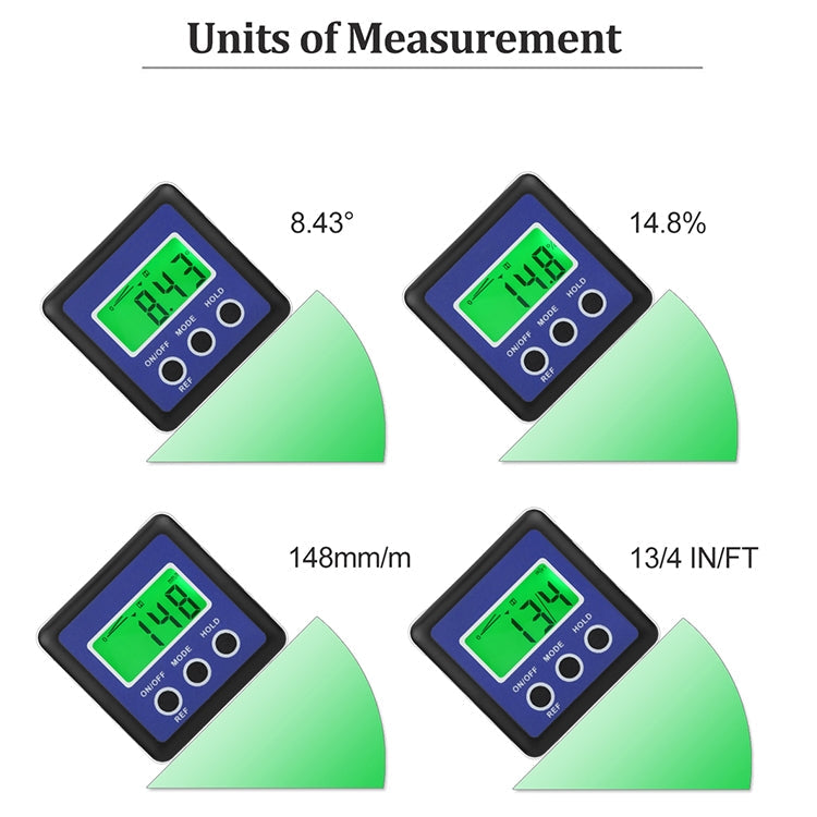 3 Button Mini Precision Magnetic Digital Tilt Box / Tilt Meter / Inclinometer(Blue) Eurekaonline