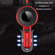 3 In 1 USB Dual Cable Single Pull Retractable Car Charger(Black) Eurekaonline