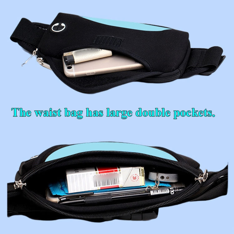 3 PCS Outdoor Sports Waist Bag Anti-Lost Mobile Phone Bag Running Riding Multifunctional Water Bottle Bag(Dark Blue) Eurekaonline