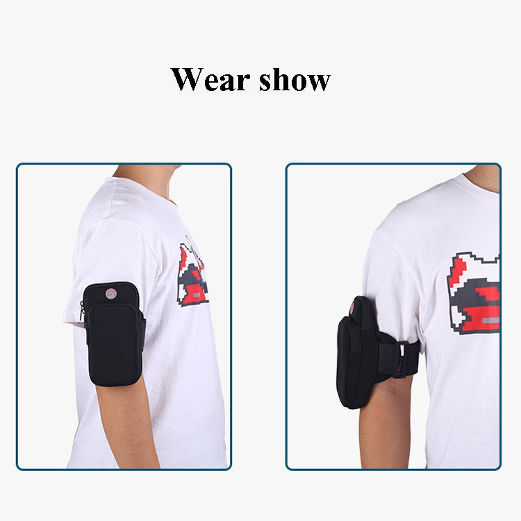 3 PCS Running Mobile Phone Arm Bag Men And Women Fitness Outdoor Hand Bag Wrist Bag  for Mobile Phones Within 6.5 inch( Black) Eurekaonline