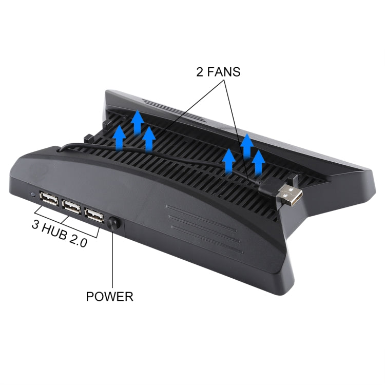 3 in 1 Charger Charging Dock Station Stand + Cooling Fans + 3 USB HUBs for Playstation PS4 Pro Eurekaonline