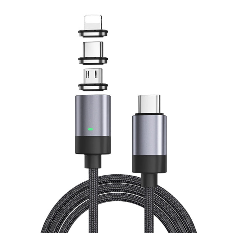 3 in 1 Fast Charging Magnetic Data Cable, Style: 1m Cable + 3 Magnetic Head Eurekaonline