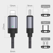 3 in 1 Fast Charging Magnetic Data Cable, Style: 1m Cable + 3 Magnetic Head Eurekaonline