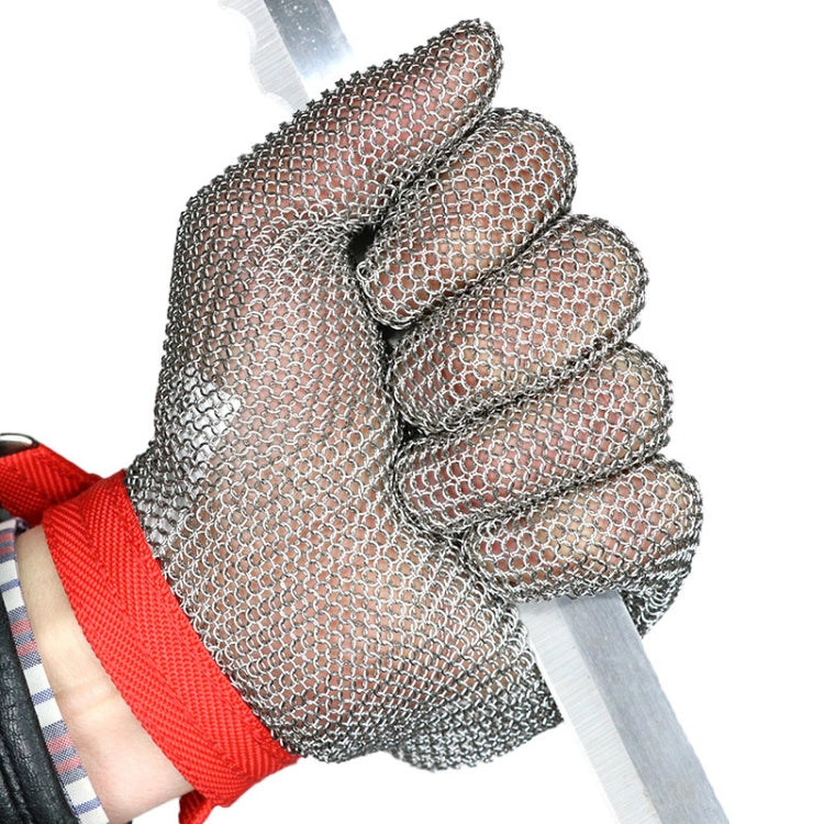 304 Stainless Steel 5 Fingers Steel Ring Anti-cutting Labor Protection Gloves, Size:L Eurekaonline